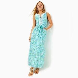Lilly Pullizer Gulianna Stretch Maxi Shift Dress Size 10